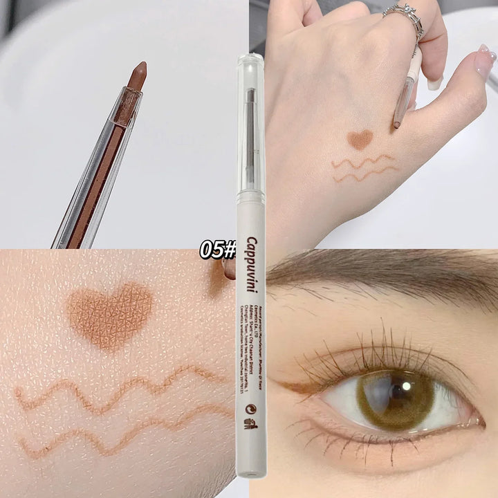 Rynx | Matte Lying Silk Spinner Eyeliner Pencil Waterproof Eye Pencil Non-Blooming Quick Dry Tea Brown Eyeshadow Pencil Makeup Durable