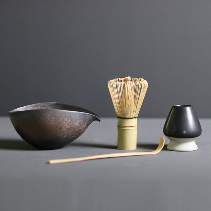 Lisslune | TenchaTime | Complete Matcha Set – Bamboo Whisk & Ceramic Bowl – Authentic Japanese Tea Kit