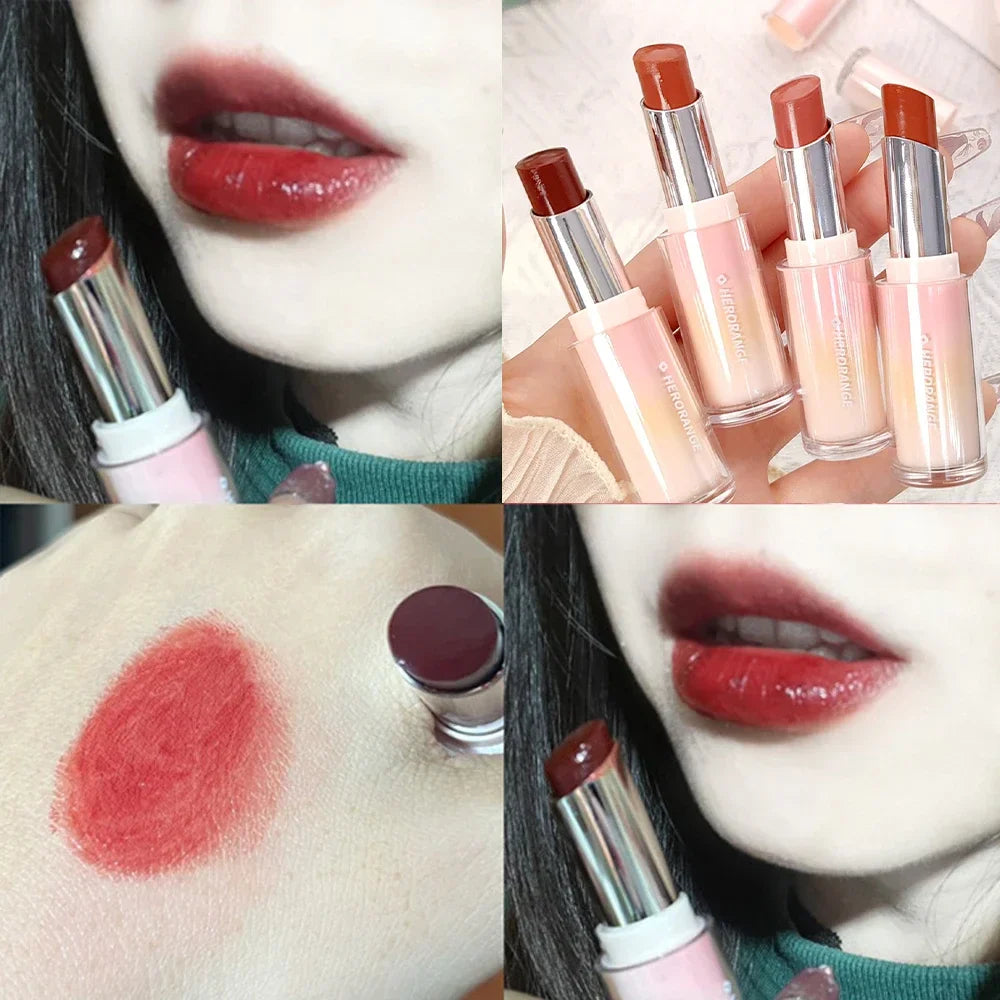 Rynx | Tinted Moisturizing Lipstick Waterproof Mirror Jelly Cherry Red Lip Lacquer Long-lasting Non-Sticky Cup Clear Solid Lip Gloss Cosmetics