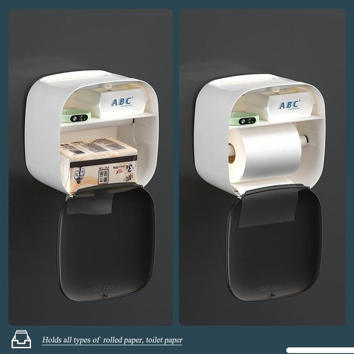 Lisslune | Botanica Luxe Waterproof Toilet Paper Holder with Stylish Storage Shelf