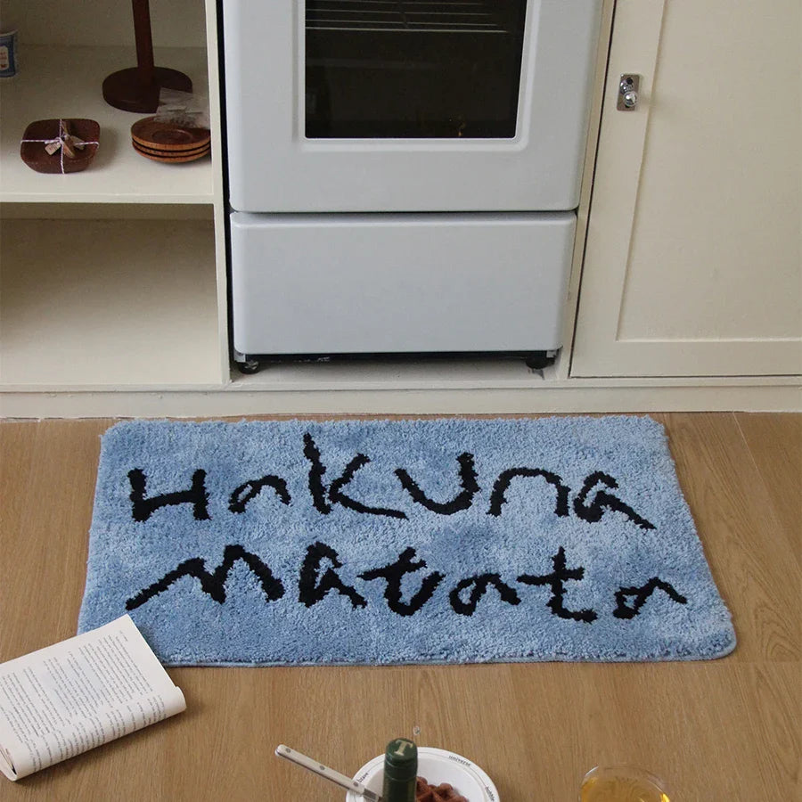 Rynx | Tufting African Proverb Bathroom Mat Living Room Rug Soft Bath Mat Bedroom Rug Door Floor Non-Slip Mat Aesthetic Home Decor
