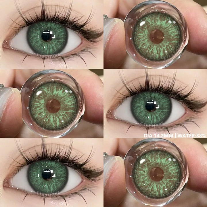 Rynx | New 1 Pair of Contact Lenses in Natural Color for Eyes Blue Lenses Gray Pupil Lens Brown Lens Yearly Cosmetic Green Contacts