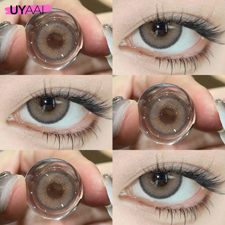 Rynx | 1 Pair Brown Lenses Natural Large Eyes Gray Lenses Cosmetics Korean Style Lenses y2k Colorcon Blue Eye Contacts Purple Lenses