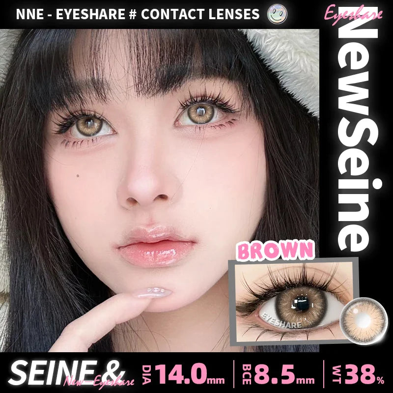 Rynx | New 1 Pair of Contact Lenses in Natural Color for Eyes Blue Lenses Gray Pupil Lens Brown Lens Yearly Cosmetic Green Contacts