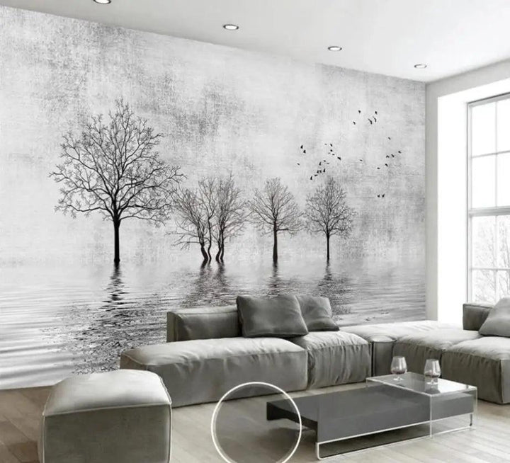 Lisslune | Peaceful Tropical Oasis 3D Wall Mural - Custom Sizes Available