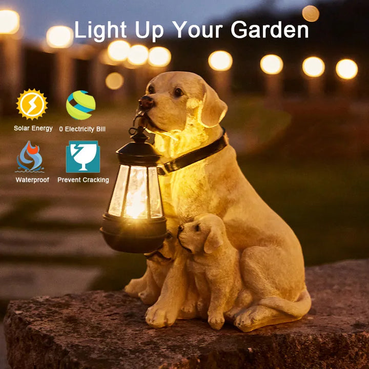 Lisslune | Solar-Powered Outdoor Resin Dog Statue Lamp