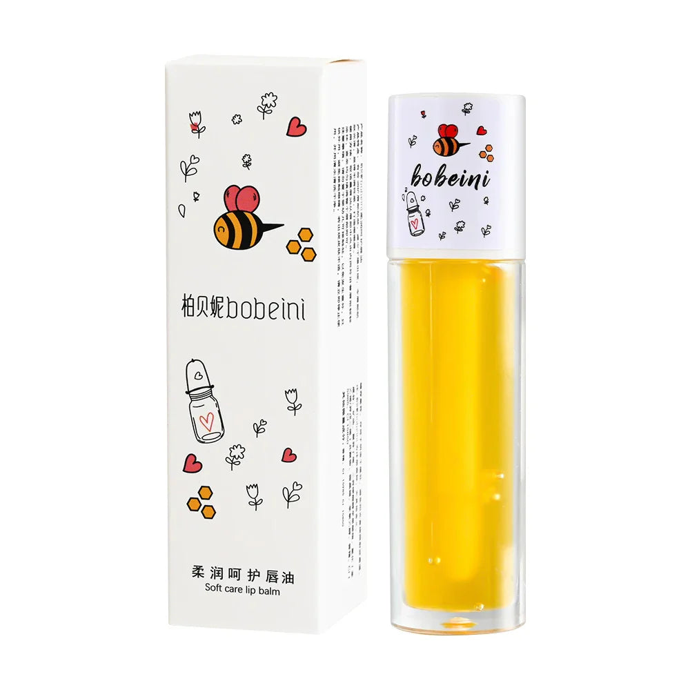 Rynx | Peach Honey Lip Oil alleviates dryness moisturizing lipstick fills lip lines water-light lip large brush head lip balm makeup cosmetics