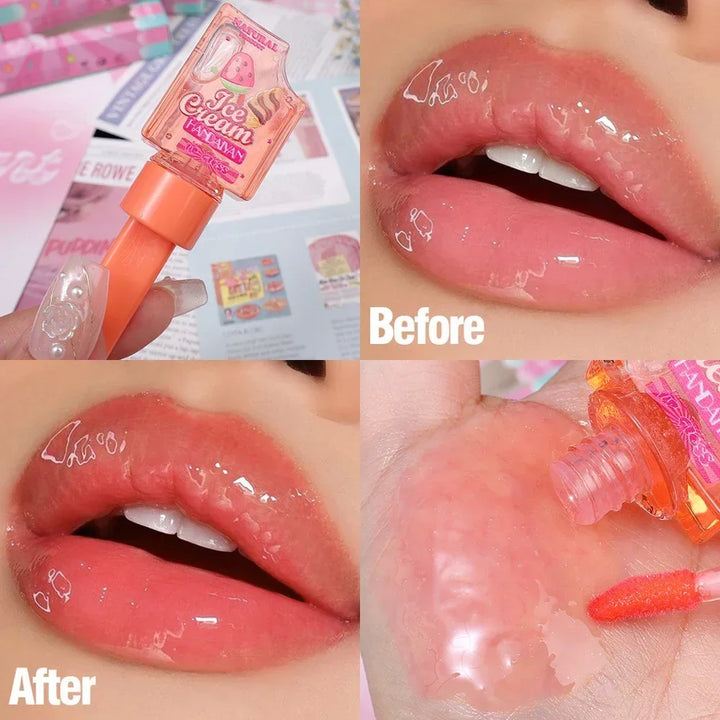 Rynx | Diamond Shiny Lip Gloss Waterproof Glitter Liquid Lipstick Long-lasting Shimmer Pearl Lip Lacquer Women Sexy Lip Tint Makeup
