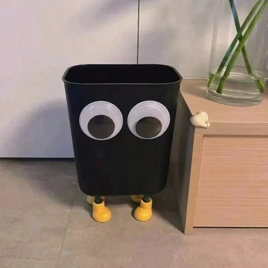 Rynx | Cartoon Sweet Big Eyes Trash Can Wastebasket Home Office Garbage Bin Bathroom Trash Bag Container Waste Bin Kitchen Trash Can