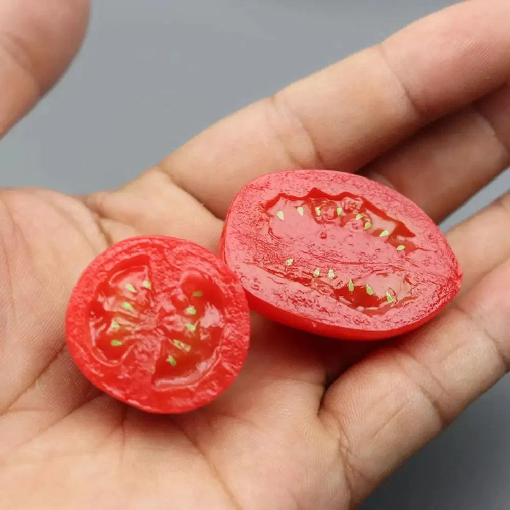 Lisslune | 4-piece realistic artificial cherry tomatoes - lifelike decorative fruits for home decor