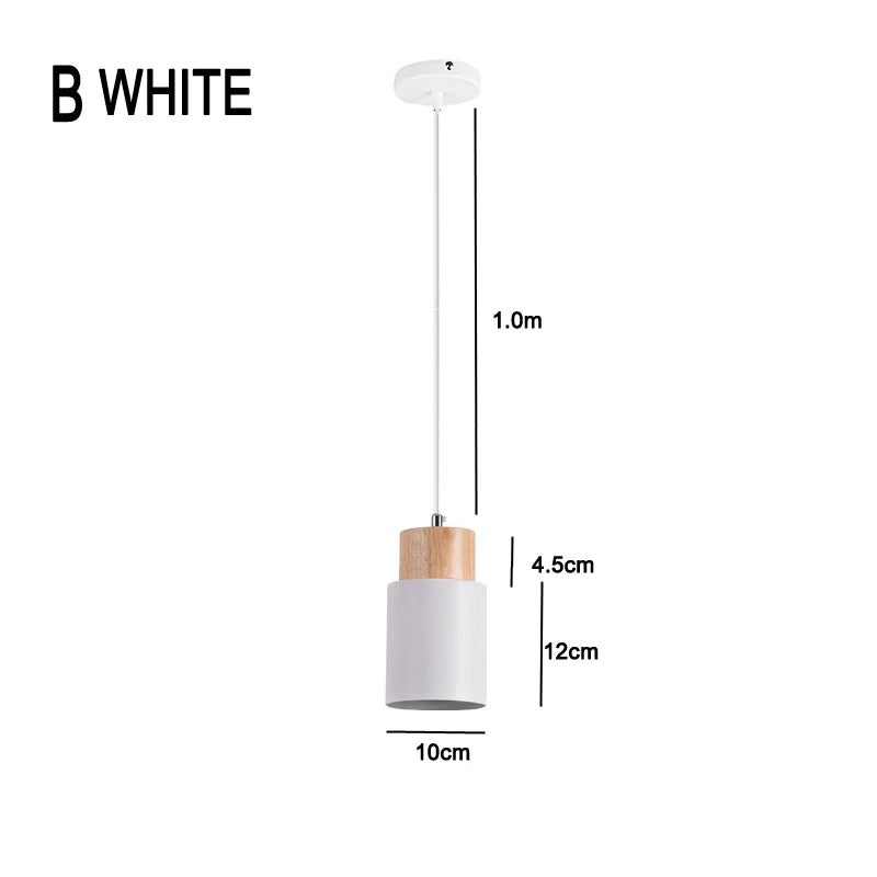 Lisslune | Nordic LED Pendant Lights Made of Metal and Wood - Modern Hanging Lamps for Dining Room and Kitchen