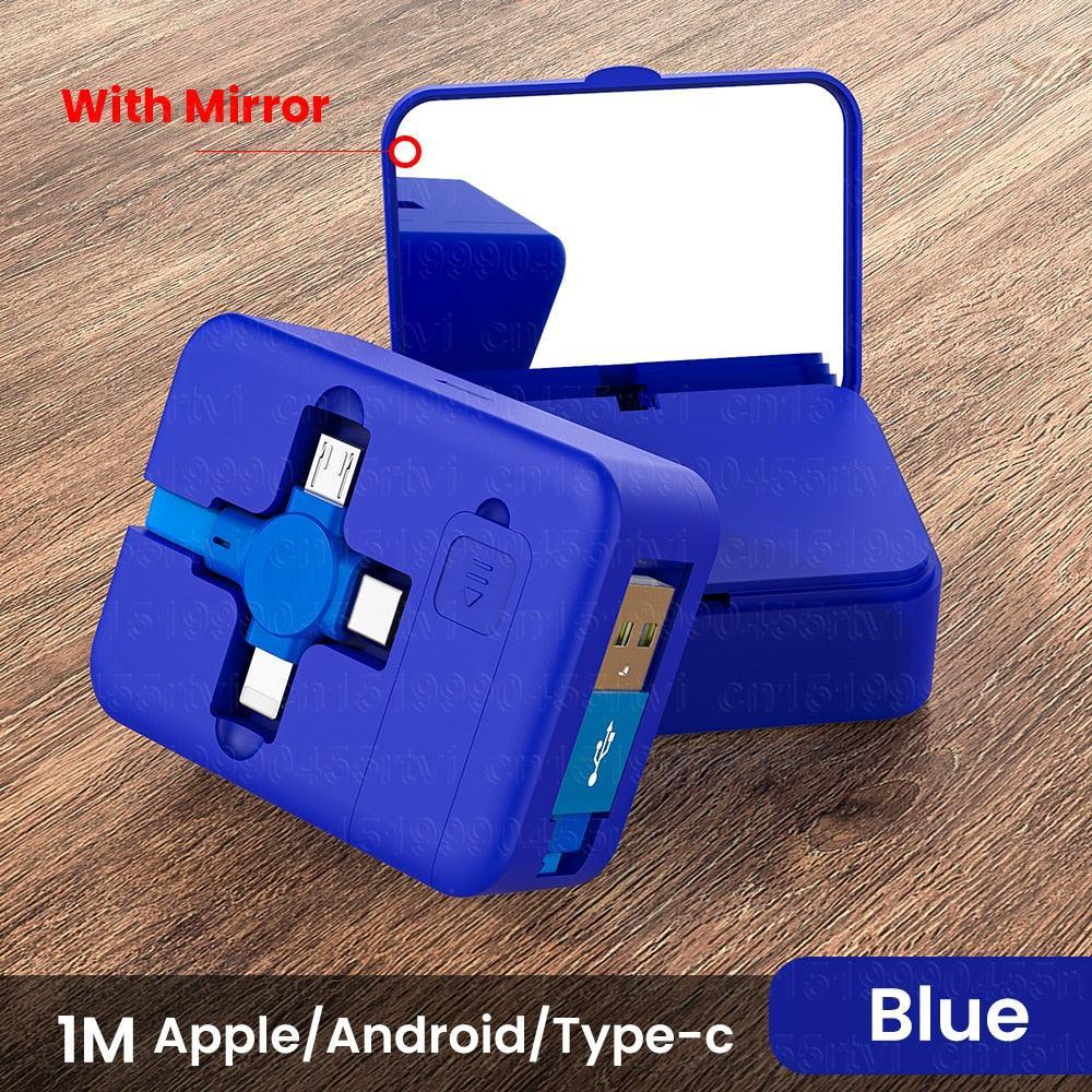 Lisslune | Multifunctional 4-in-1 retractable charging cable with integrated phone stand