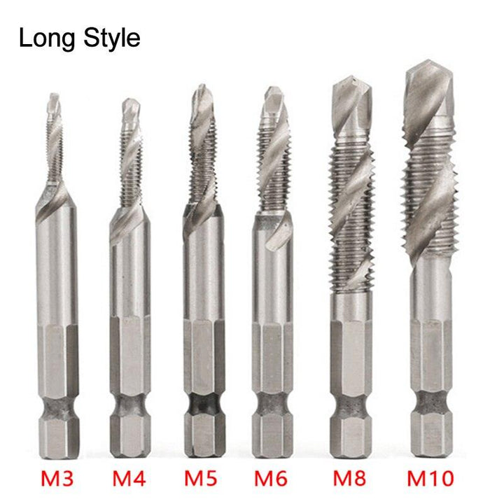 Lisslune | Precision Taps Set with Titanium Coating and Spiral Flute Design for Efficient Tapping and Chamfering