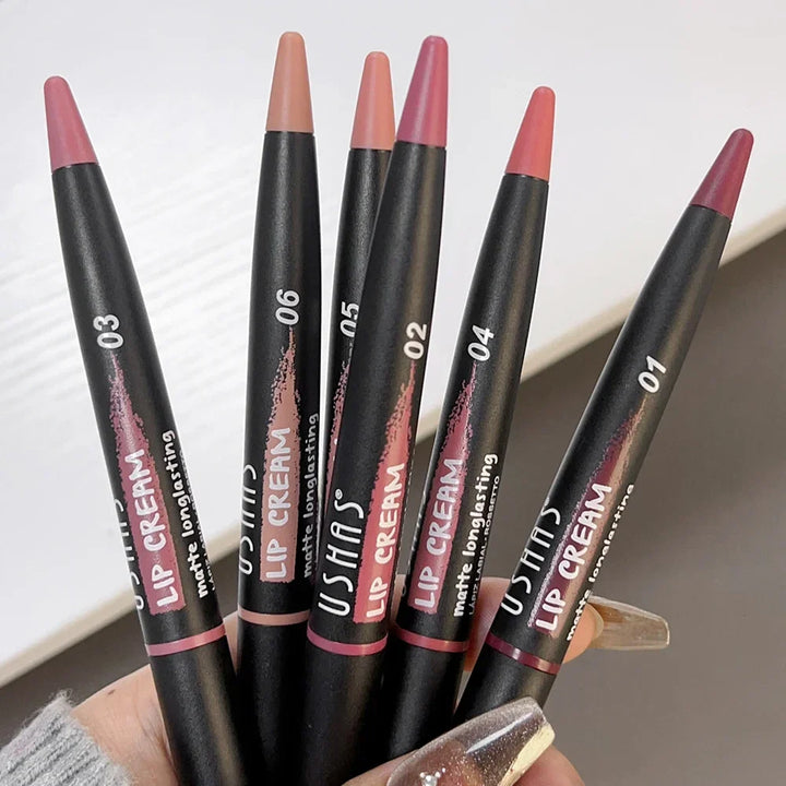 Rynx | Lipstick Pencil Lipliner Matte Contour 3D Lip Shape Lipstick Pencil Waterproof Long-lasting Non-sticky Cup Smooth Lipstick Pencil Makeup