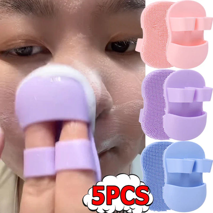 Rynx | 5PCS Portable Silicone Facial Cleansing Brush Deep Clean Massage Peeling Brush Makeup Removal Peeling Face Skin Care Tools