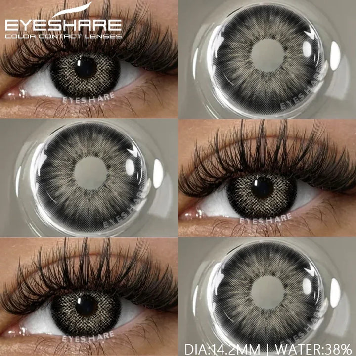 Rynx | 1 pair of contact lenses with prescription in natural color, myopic lenses, green contact lenses, fashionable brown lenses, gray pupils