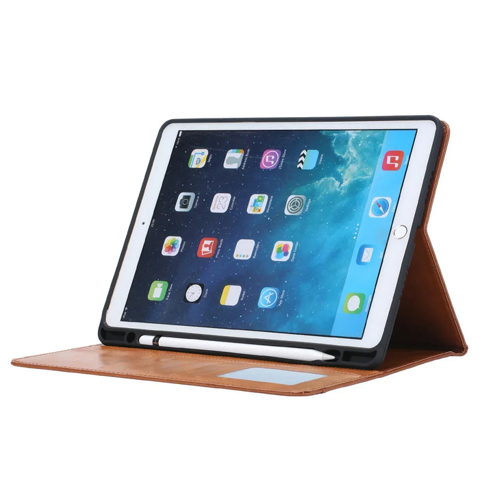 Lisslune | Leather Flip Case for iPad 9.7 (2017-2018), 10.2 (7th/8th Gen), Air 2/3/4, Pro 9.7/10.5/11 - Waterproof, Shockproof, Business Tablet Case