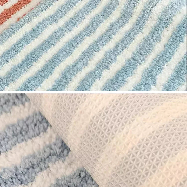 Rynx | Tufting Stripe Bathroom Mat Bedroom Carpet Soft Fluffy Geometric Bath Mat Bed Mat Carpet Non-Slip Underlay Home Decor 40x70cm