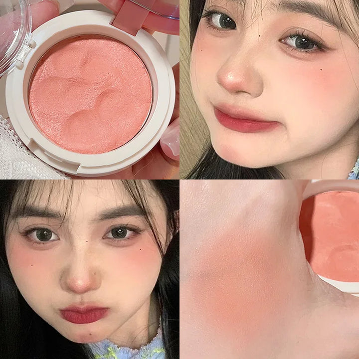 Rynx | Air Cushion Rouge Mud Matte Velvet Mist Gentle Cheek Tint Peach Pink Rouge with Puff Blush Korean Alternatives Makeup Women's Cosmetics