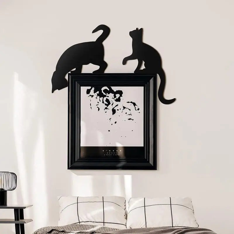 Rynx | Halloween Door Corner Sign Sweet Bird Witch Cat Black Wood Hanging Decoration Party Home Wall Doors Frame Decorations
