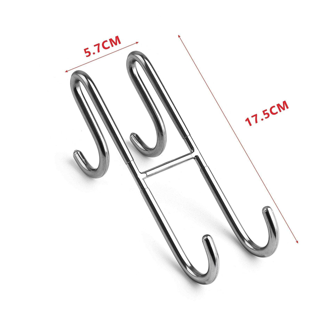 Lisslune | Stylish shower glass door hooks made of stainless steel with soft silicone grips - Pack of 2