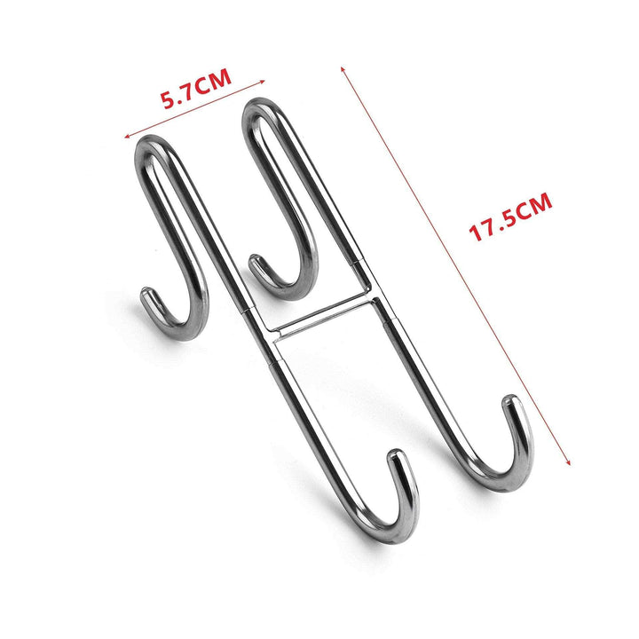 Lisslune | Stylish shower glass door hooks made of stainless steel with soft silicone grips - Pack of 2