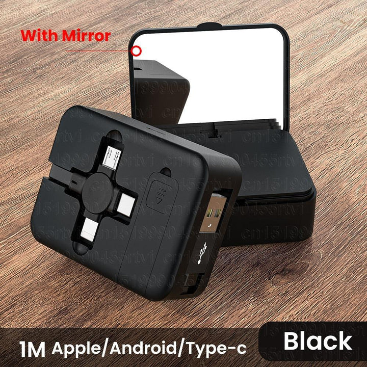 Lisslune | Multifunctional 4-in-1 retractable charging cable with integrated phone stand