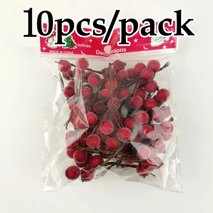 Rynx | (10pcs/pack) 4 * 7cm Christmas berry flower bundle crystal berries artificial fruit Christmas tree decoration wedding decoration wreath