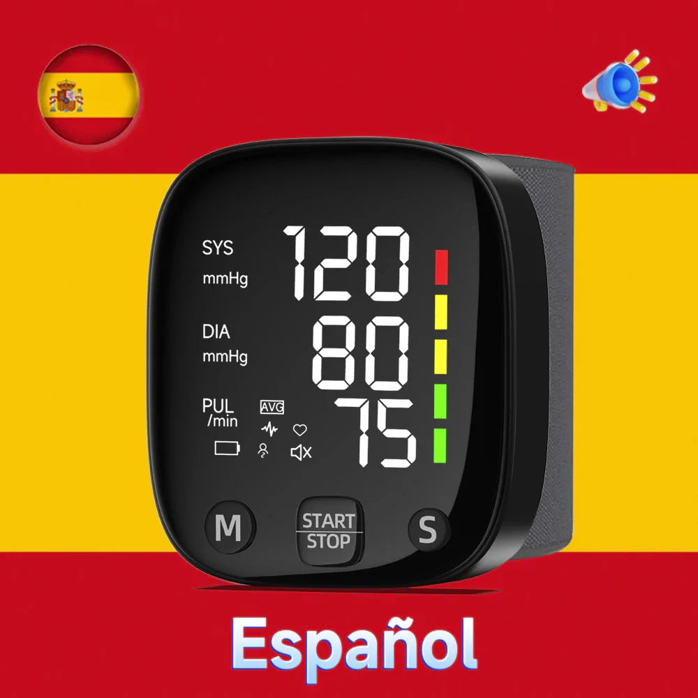 Lisslune | Rechargeable LED Wrist Blood Pressure Monitor with Voice Function – HeartGuard