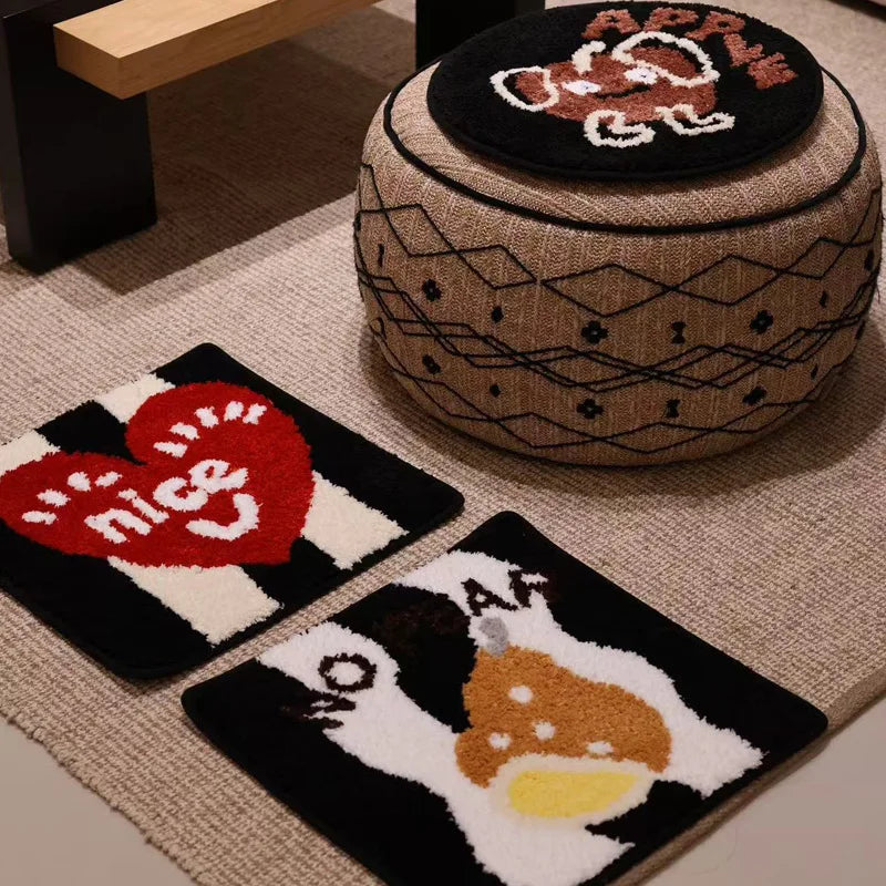 Rynx | Tufting Letters Cushion Mat Soft Round Square Apple Heart Chair Sofa Pad Home Space Office Warm Decor for Autumn Winter