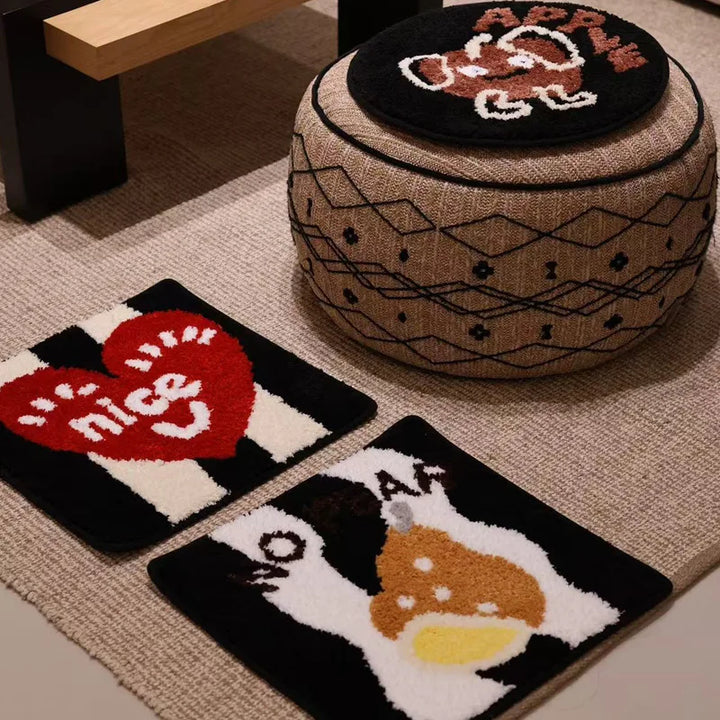 Rynx | Tufting Letters Cushion Mat Soft Round Square Apple Heart Chair Sofa Pad Home Space Office Warm Decor for Autumn Winter