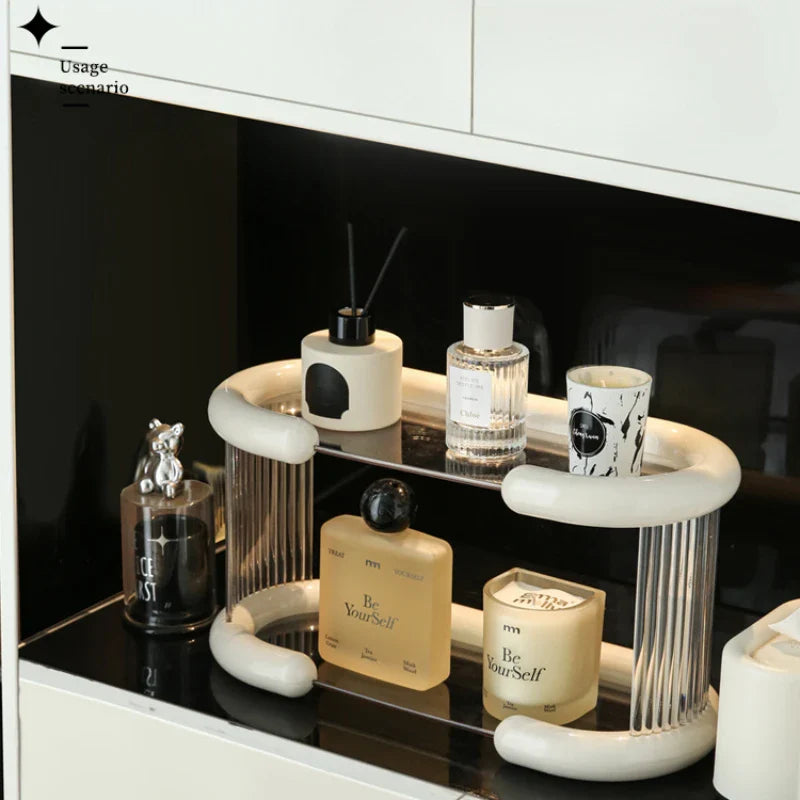 Rynx | Acrylic Perfume Storage Organizer Shelf Multi-Layer Doll Display Stand Holder Transparent Desk Hall Storage Box Organizer