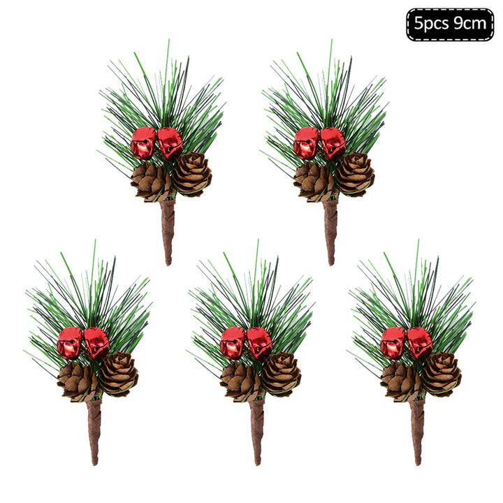Rynx 1Pack Christmas Pine Needles Branches Artificial Plant Christmas Tree Ornaments Decorations for Home DIY Wreath Gift Box Wedding Flowers