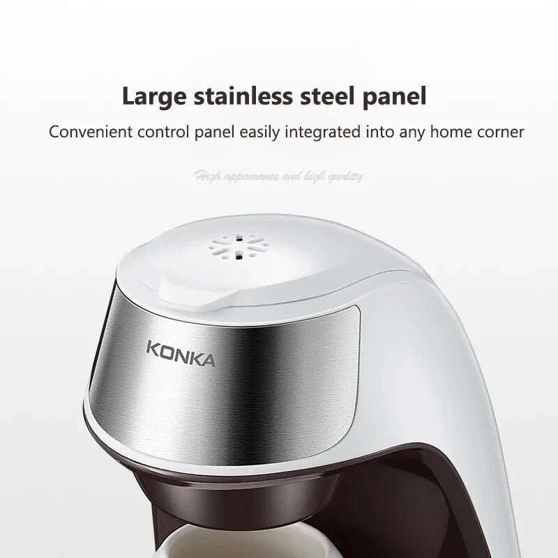 Lisslune | KONKA Coffee Machine 2 in 1, Tea and Coffee Powder, Multiple Drops, Cafeteria, Quick Heating, Office and Home, 220 V, Easy to Use