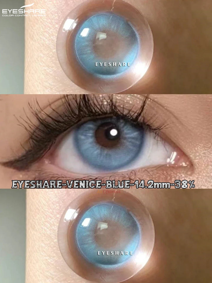 Rynx | 2pcs Color Contact Lenses Gray Soft Contact Naturally Cosmetic Color Lenses Blue Beautiful Pupils Annual Use