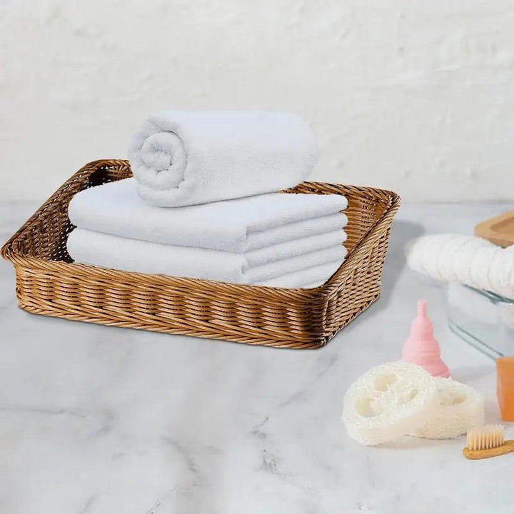 Lisslune | Stylish Woven Rattan Storage Tray with Practical Handles