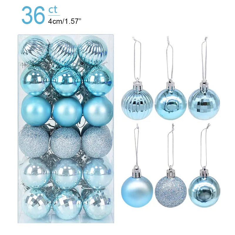 Rynx 1box Christmas balls Christmas tree decoration ball Xmas hanging tree ornament home party decor New Year gift Noel Navidad