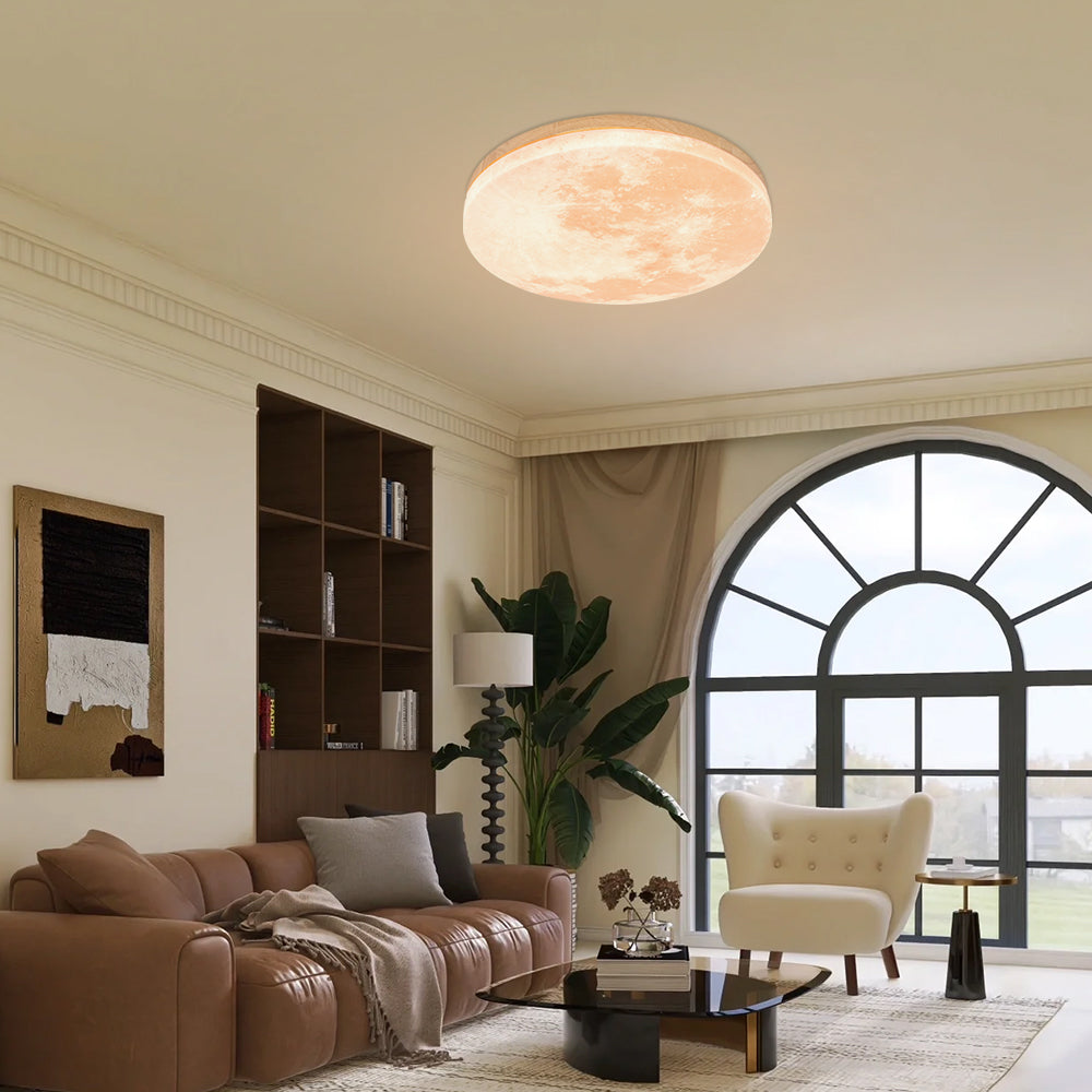 Lisslune | Modern Moon-Inspired LED Ceiling Light – Soft Ambient Flush Mount