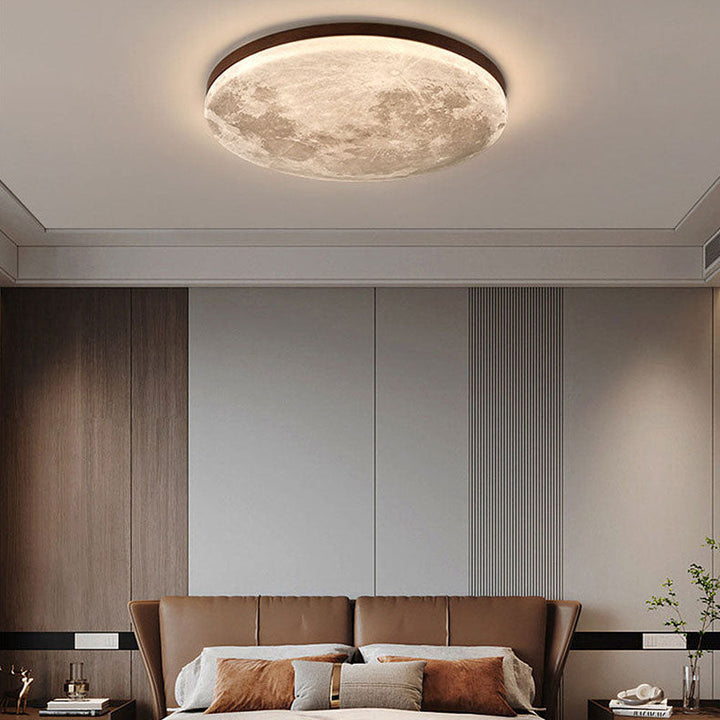 Lisslune | Modern Moon-Inspired LED Ceiling Light – Soft Ambient Flush Mount