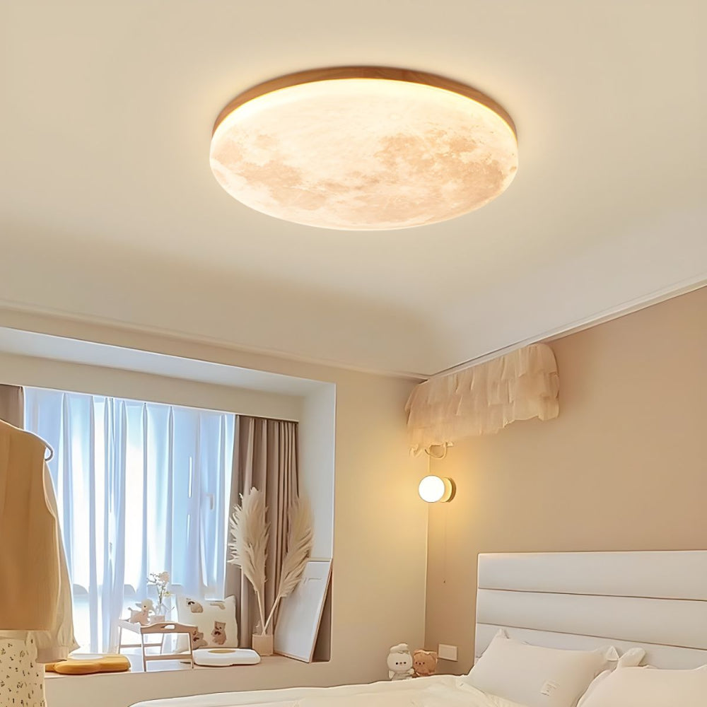 Lisslune | Modern Moon-Inspired LED Ceiling Light – Soft Ambient Flush Mount
