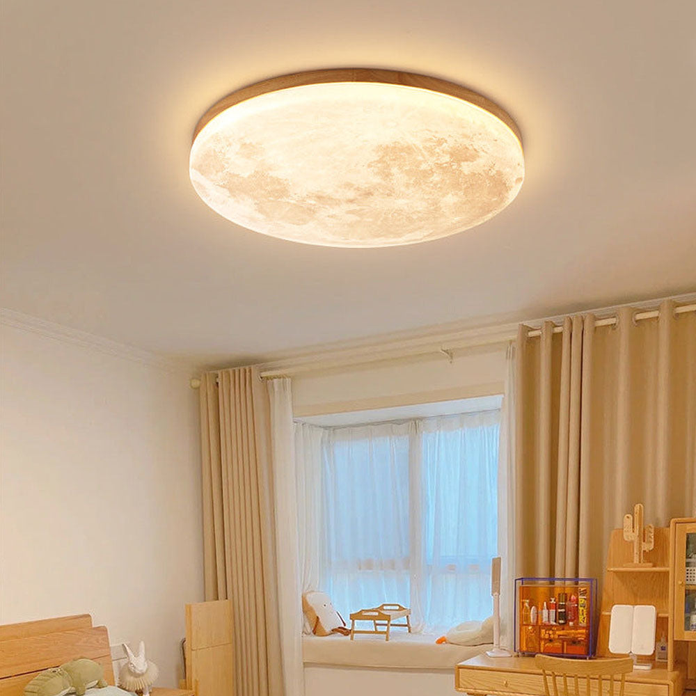 Lisslune | Modern Moon-Inspired LED Ceiling Light – Soft Ambient Flush Mount