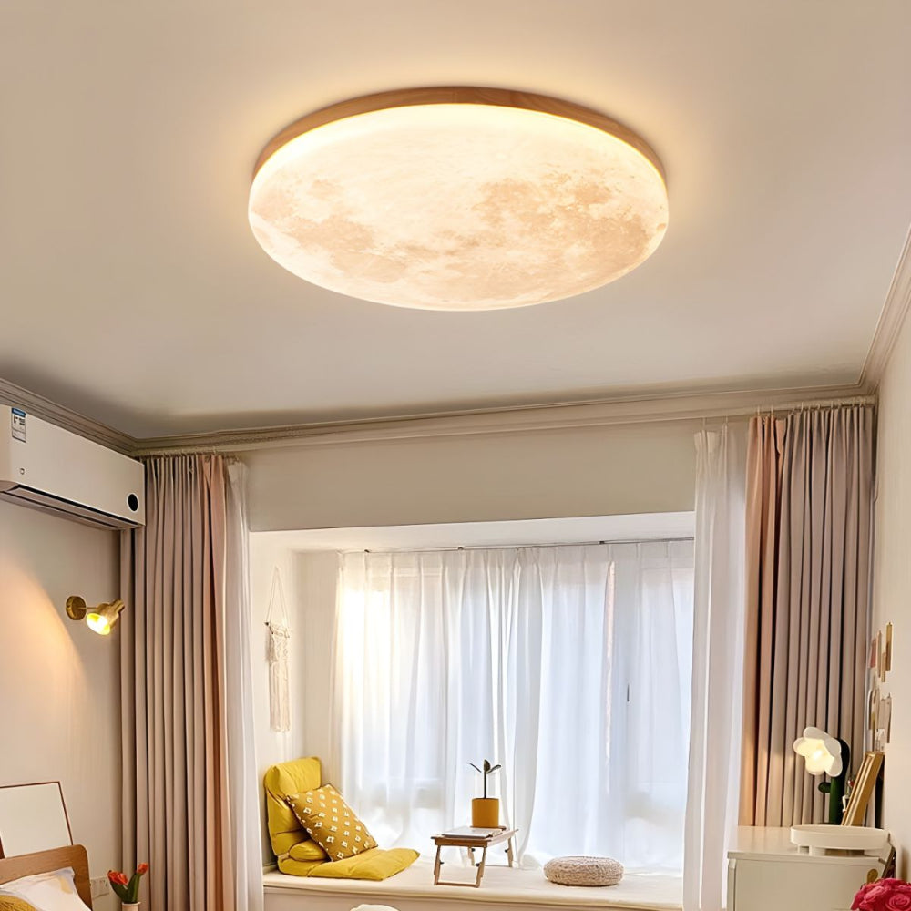 Lisslune | Modern Moon-Inspired LED Ceiling Light – Soft Ambient Flush Mount