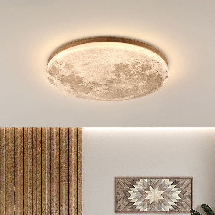 Lisslune | Modern Moon-Inspired LED Ceiling Light – Soft Ambient Flush Mount