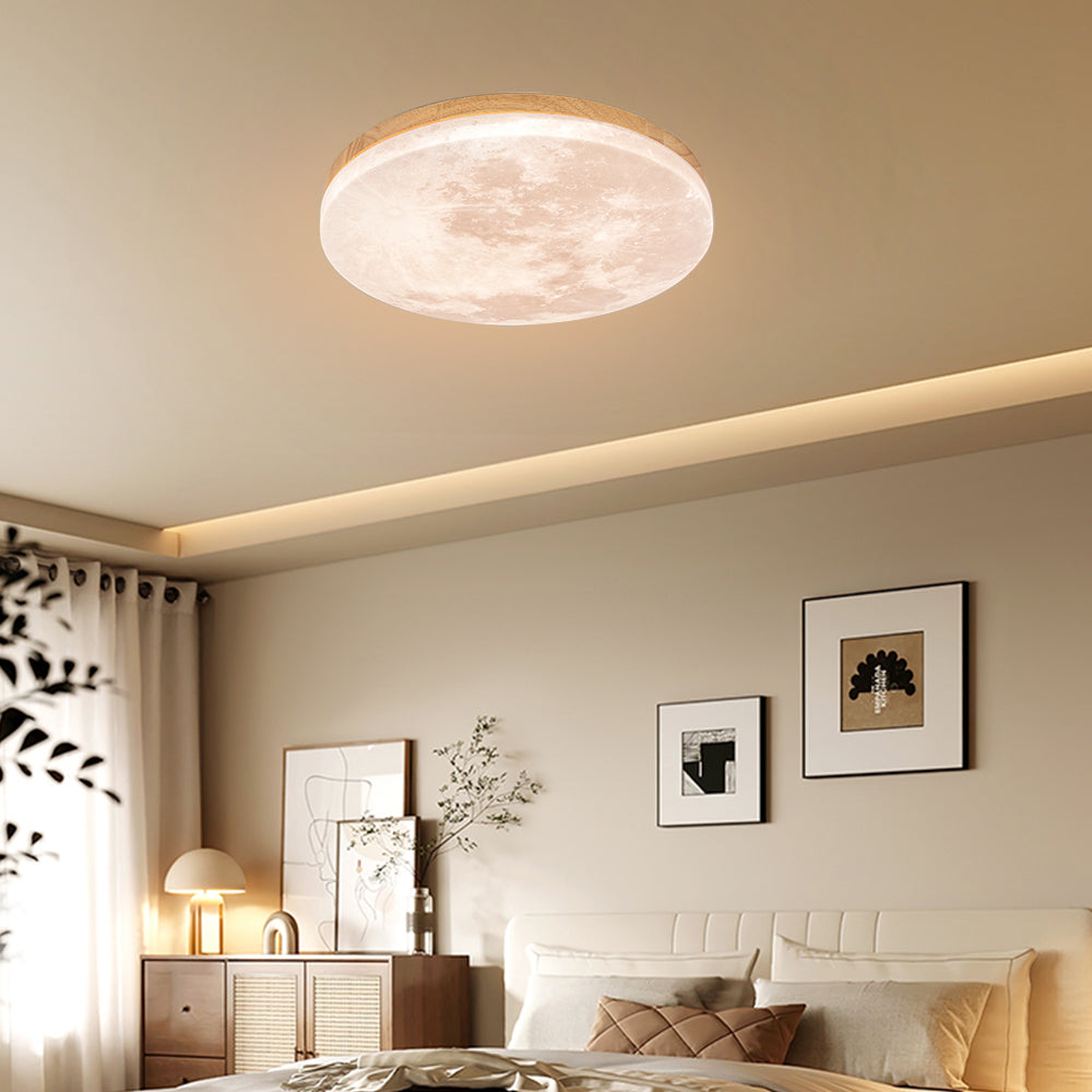 Lisslune | Modern Moon-Inspired LED Ceiling Light – Soft Ambient Flush Mount