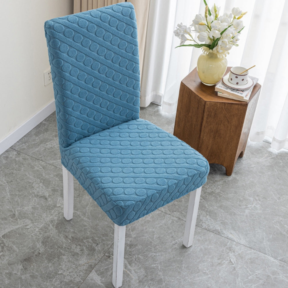 Lisslune | Seraphine Embossed Oval Knitting Dining Chair Cover