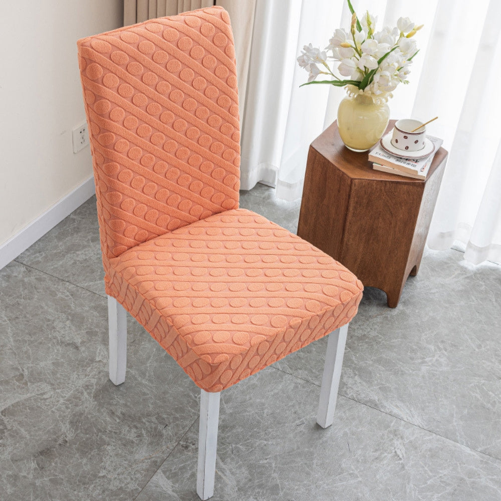 Lisslune | Seraphine Embossed Oval Knitting Dining Chair Cover