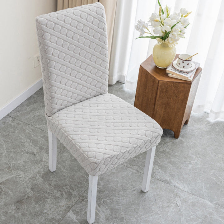 Lisslune | Seraphine Embossed Oval Knitting Dining Chair Cover