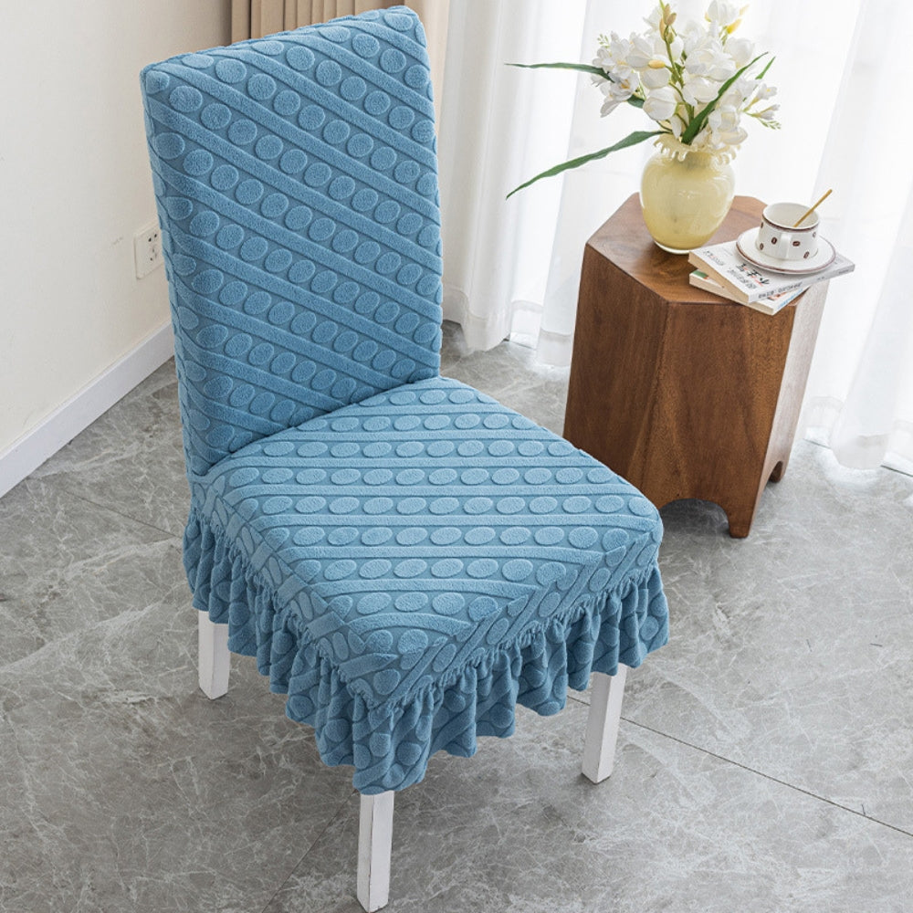 Lisslune | Seraphine Embossed Oval Knitting Dining Chair Cover