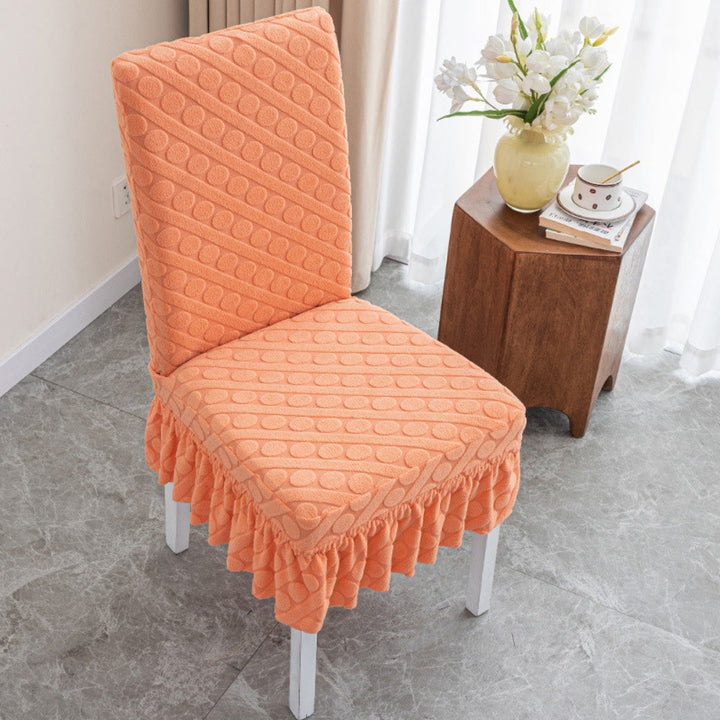 Lisslune | Seraphine Embossed Oval Knitting Dining Chair Cover