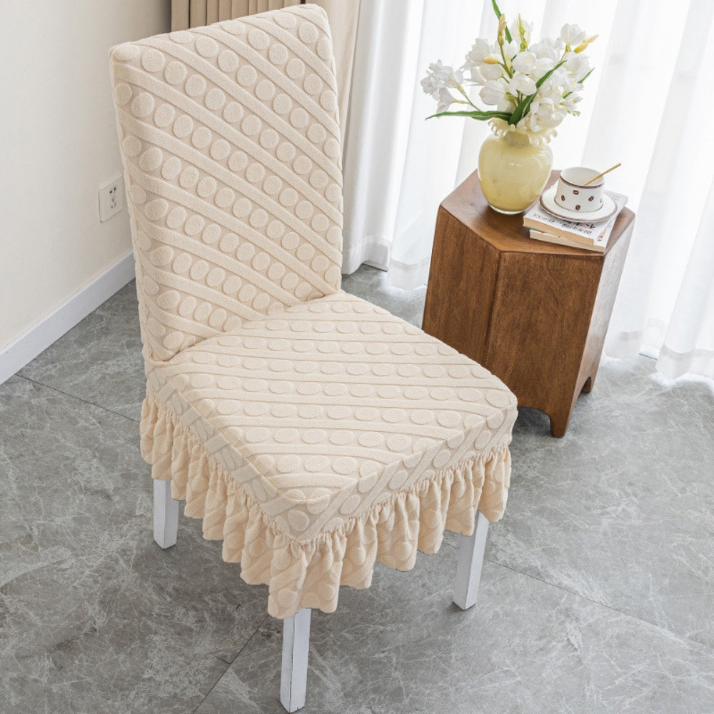Lisslune | Seraphine Embossed Oval Knitting Dining Chair Cover